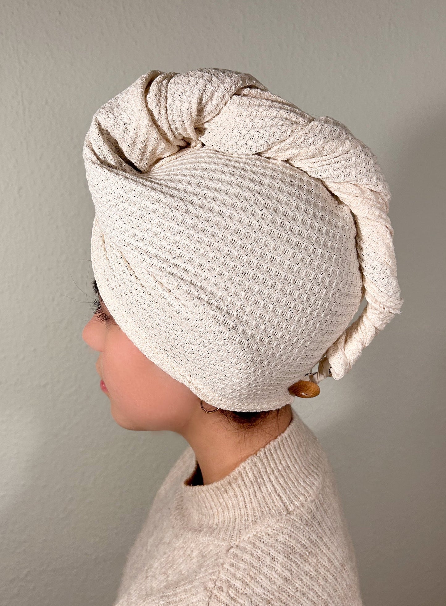 25| Handtuch-Turban aus Biobaumwoll-Waffelstrick