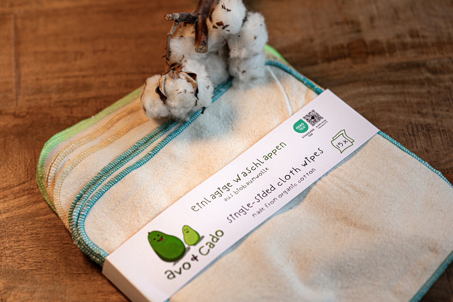 12| avo+cado Flanell-Waschlappen 15 Stück (einlagig)